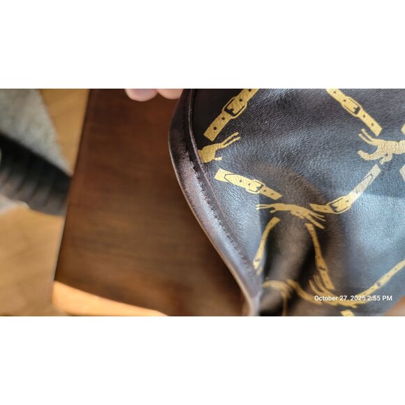 LONGCHAMP Horse Logo Boston Dark Brown Hand Tote Bag Vintage - Picture 12 of 14